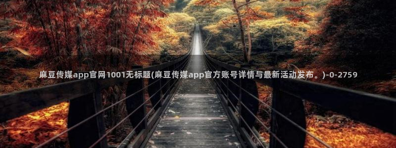 麻豆麻豆个传媒官网app黄：麻豆传媒app官网1001无标题(麻豆传媒app官方账号详情与最新活动发布。)